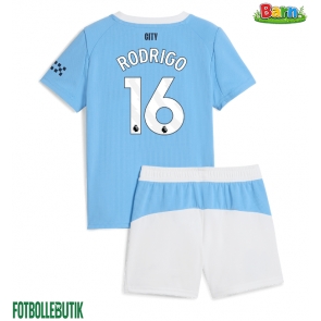 Manchester City Rodri Hernandez #16 Hemmaställ Barn 2025-26 Kortärmad (+ Korta byxor)